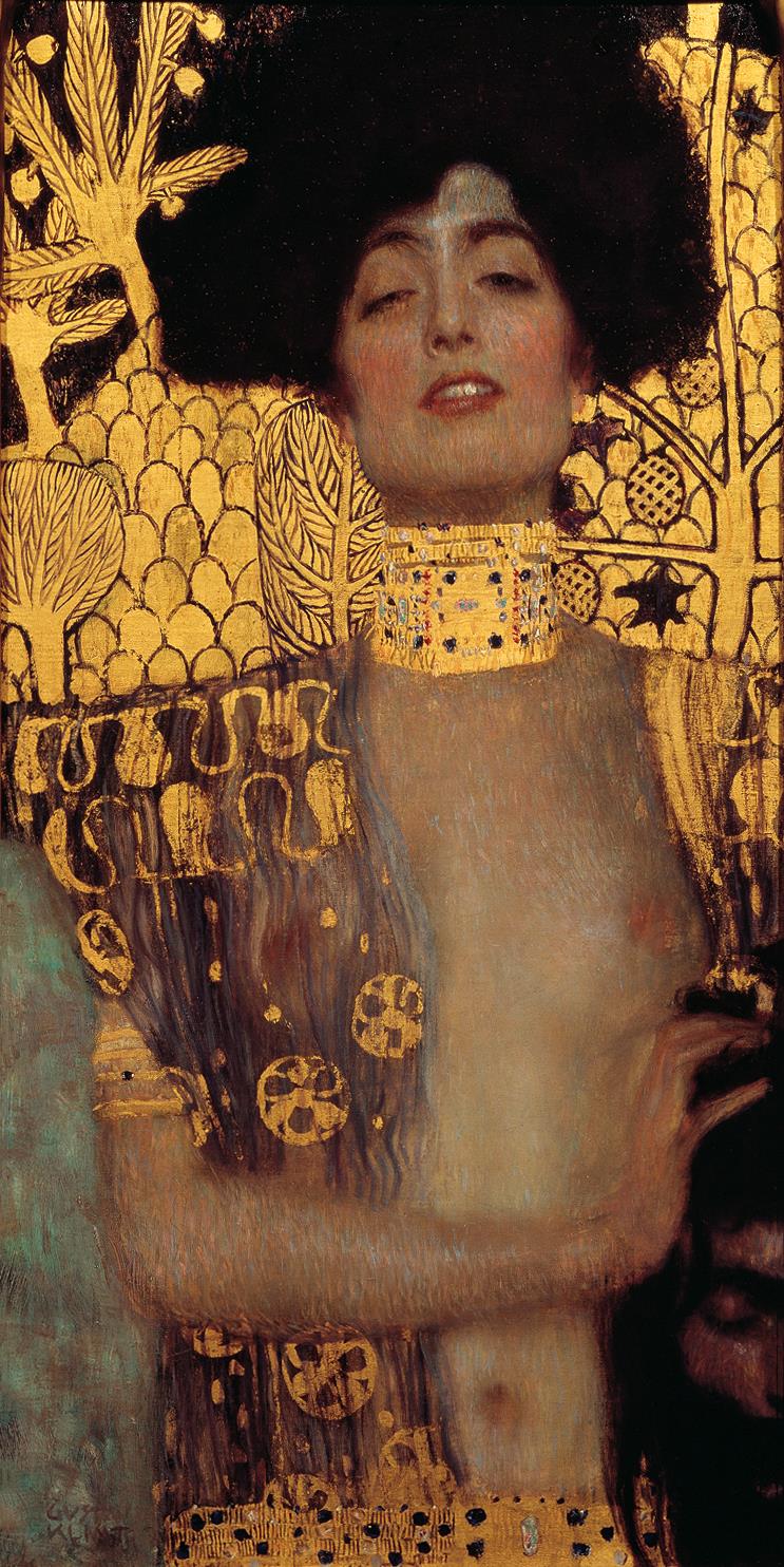 Judith und Holopherne Gustav Klimt Goldwanddekor Ölgemälde